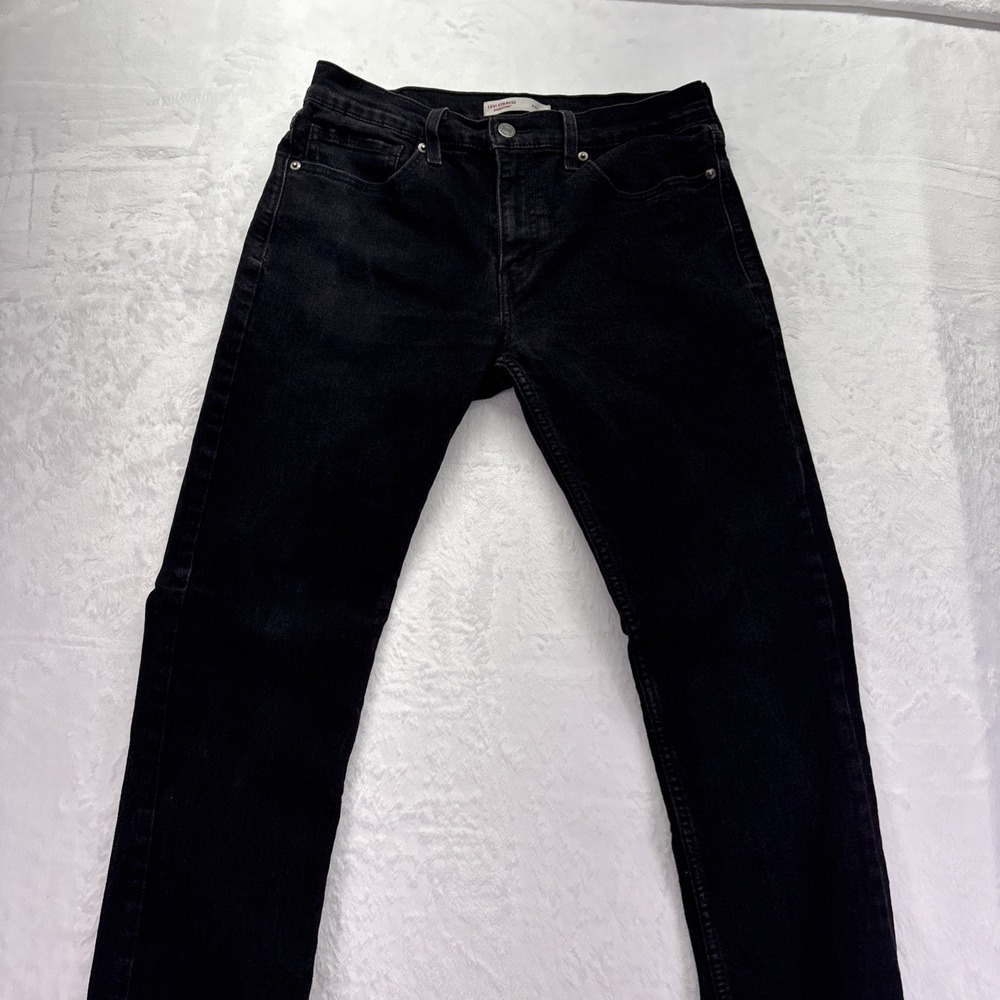 Levi Strauss Signature Men's Slim Fit Black Dark Wash Denim Jeans 32x30